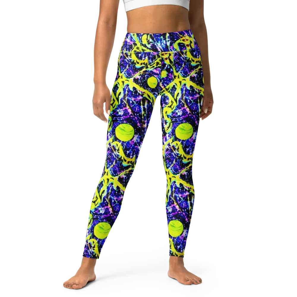 Psychedelic Orchard on Yoga Leggings — Front