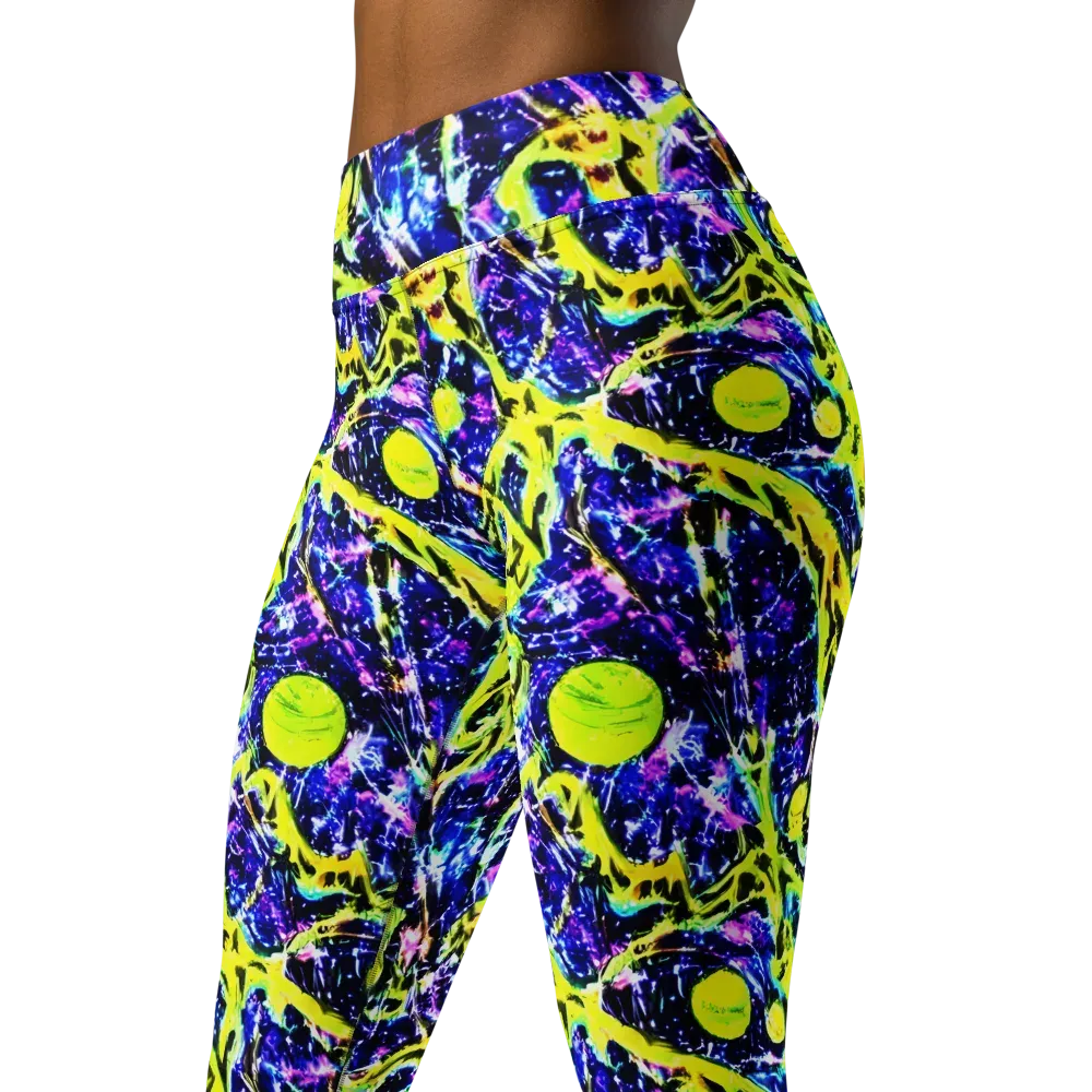 Psychedelic Orchard on Yoga Leggings — Left Front
