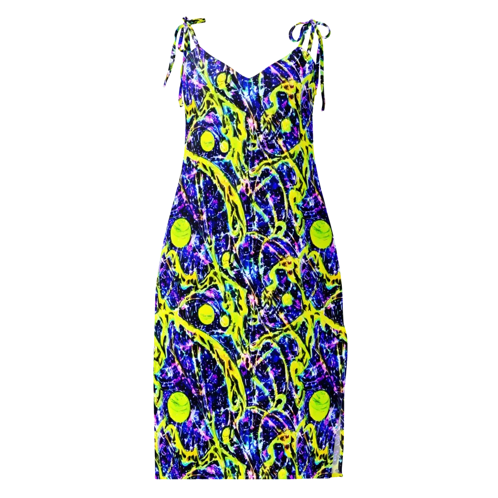 Psychedelic Orchard on Slip Dress — Front