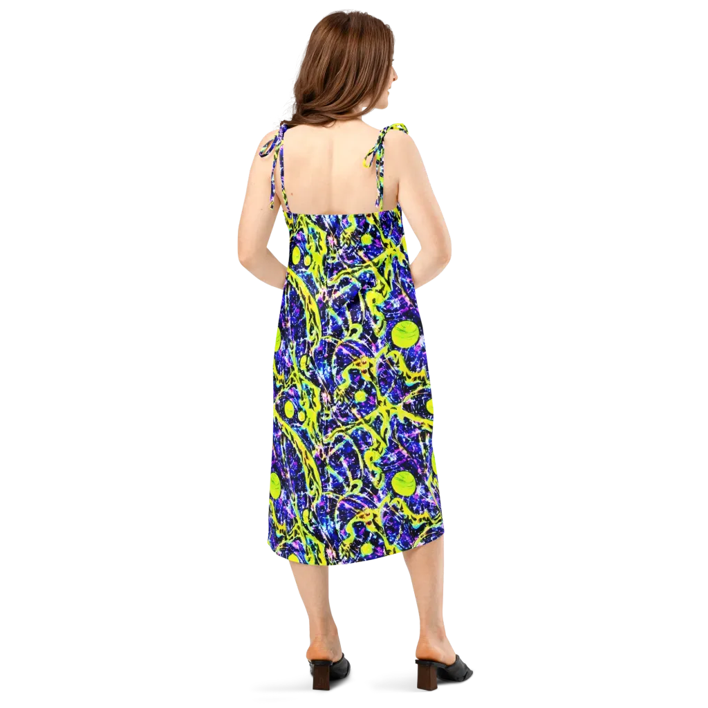 Psychedelic Orchard on Slip Dress — Back