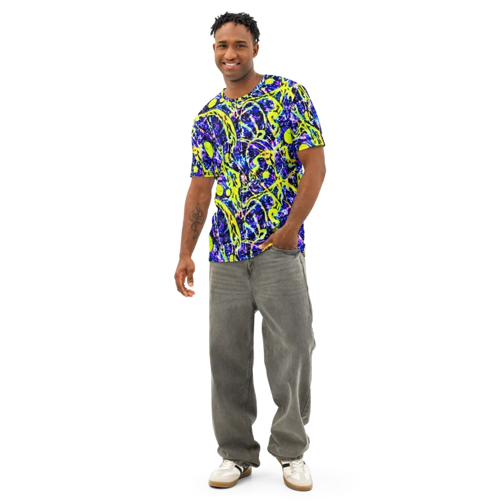 Psychedelic Orchard on Men's Cotton Crew Neck T-Shirt — Front