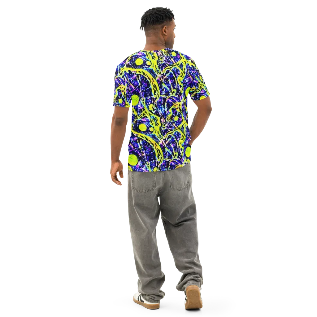 Psychedelic Orchard on Men's Cotton Crew Neck T-Shirt — Back