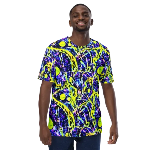 Psychedelic Orchard on a Men's Crew Neck T-Shirt
