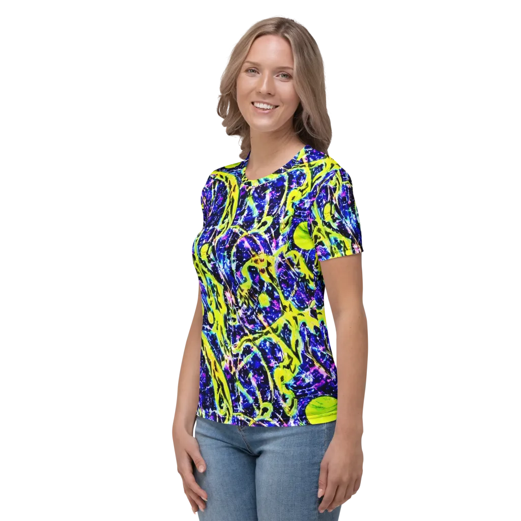 Psychedelic Orchard on Women's Crew Neck T-Shirt — Left