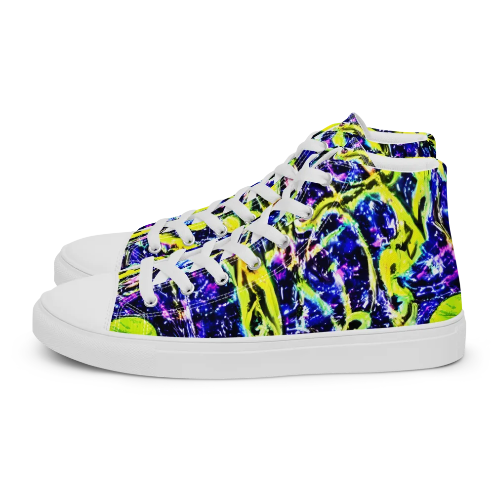 Psychedelic Orchard on Women's High Top Canvas Shoes — Left