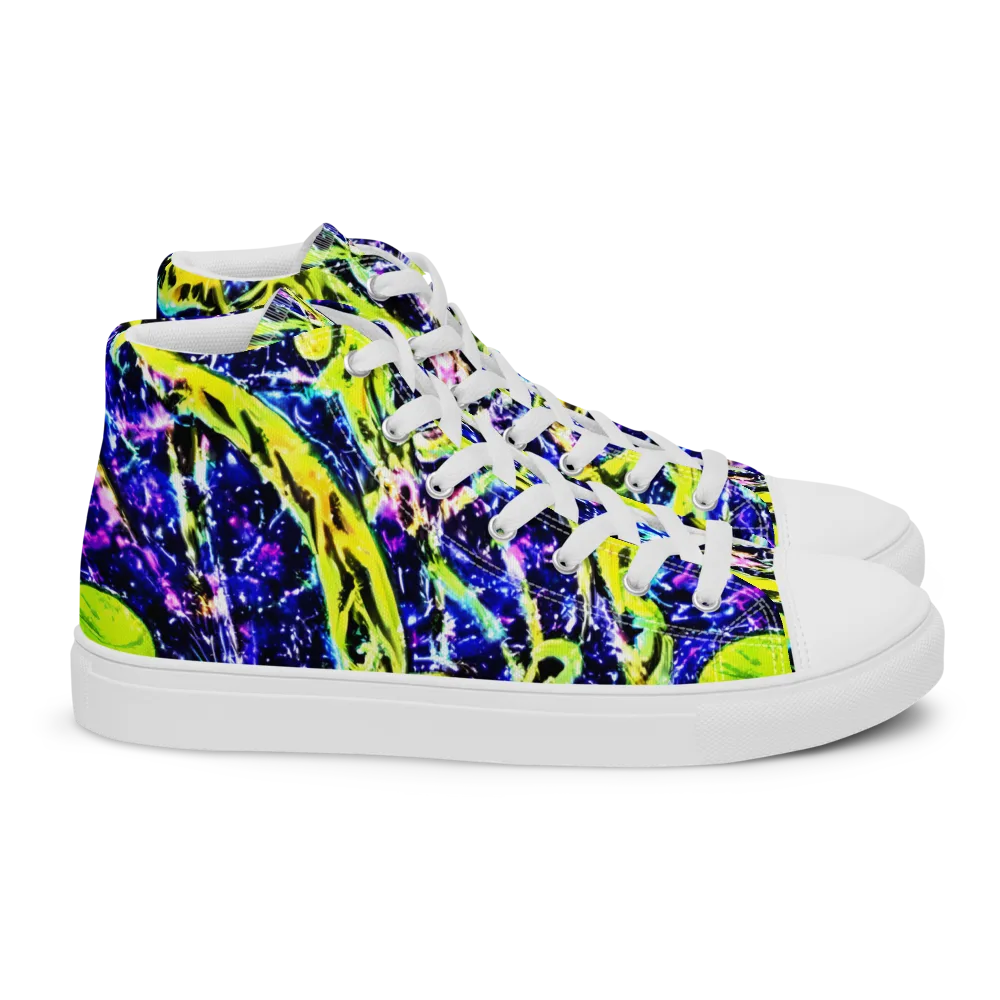 Psychedelic Orchard on Women's High Top Canvas Shoes — Right