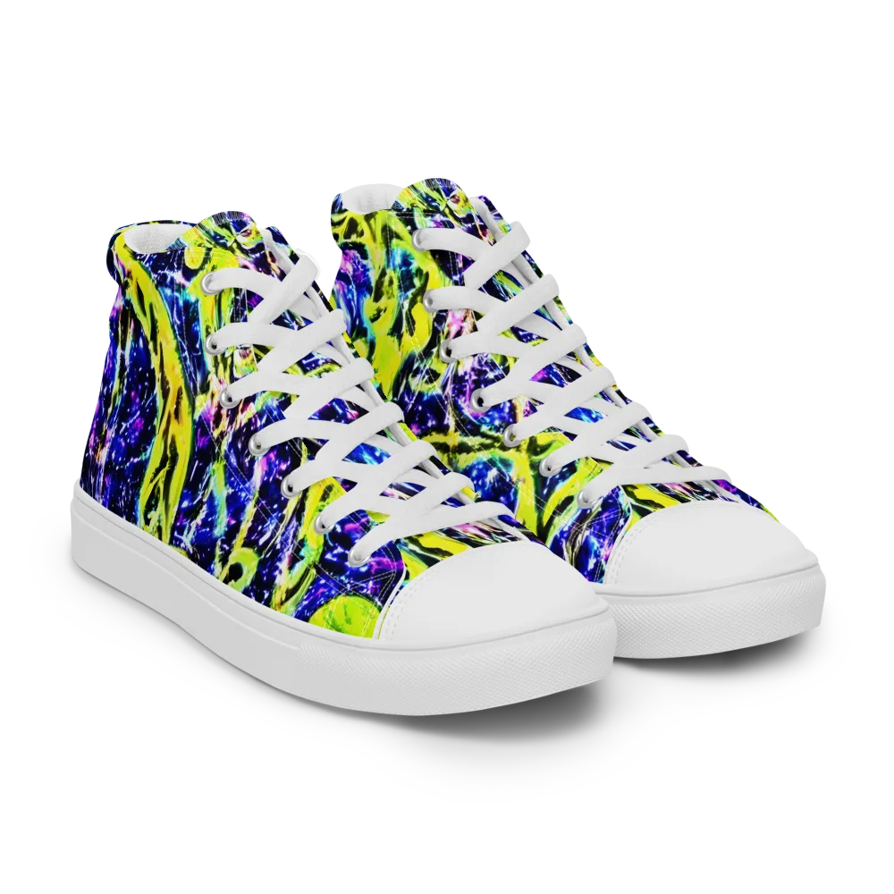 Psychedelic Orchard on Women's High Top Canvas Shoes — Right Front