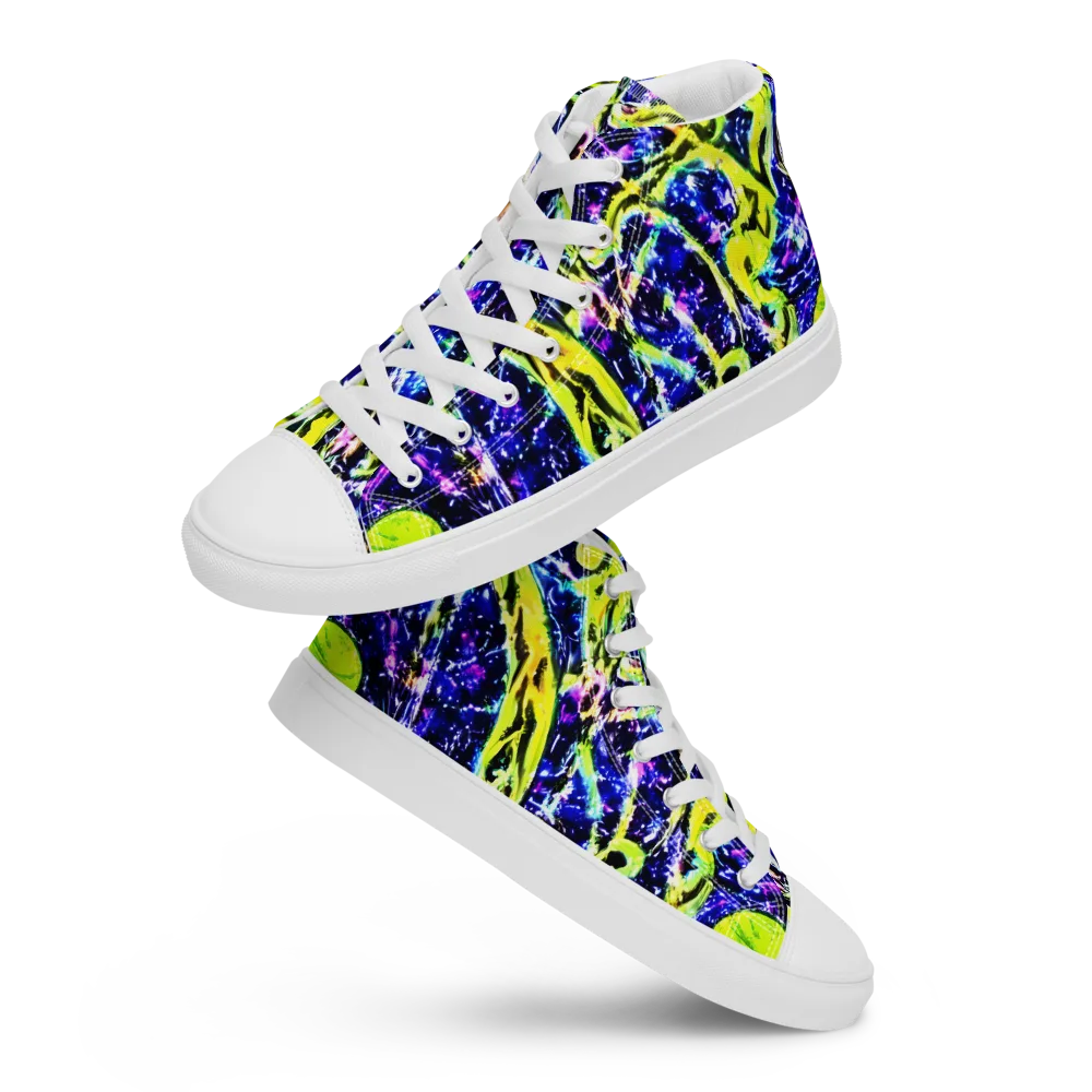 Psychedelic Orchard on Women's High Top Canvas Shoes — Front