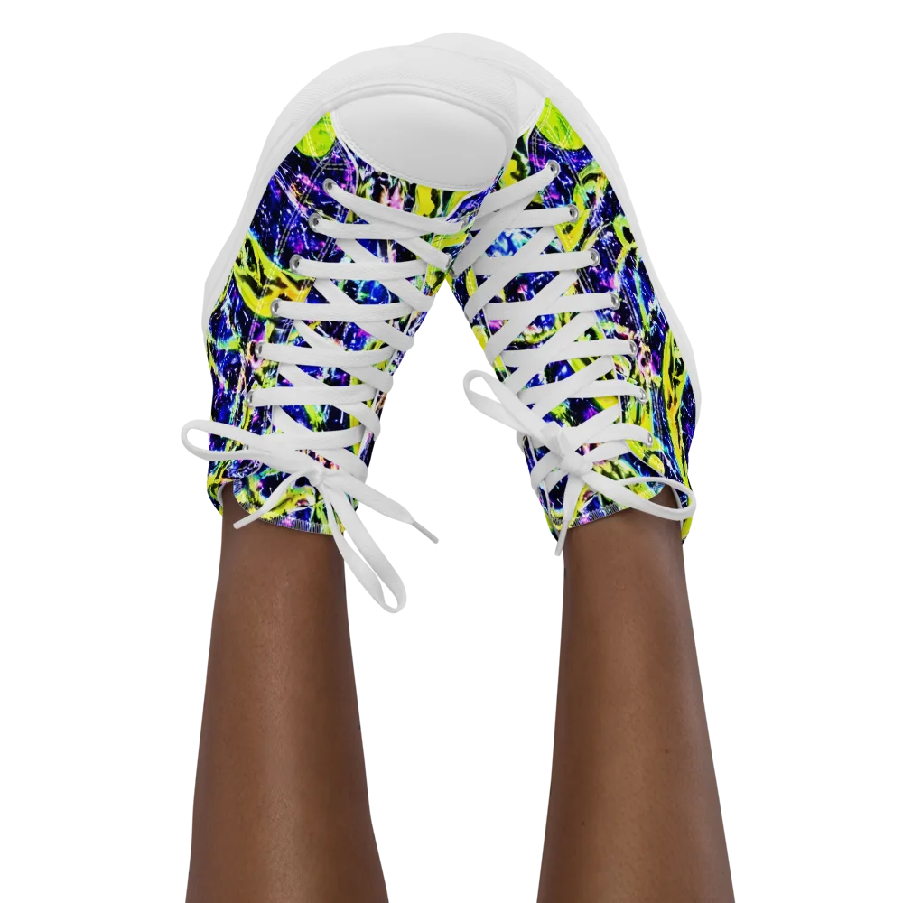 Psychedelic Orchard on Women's High Top Canvas Shoes — Front