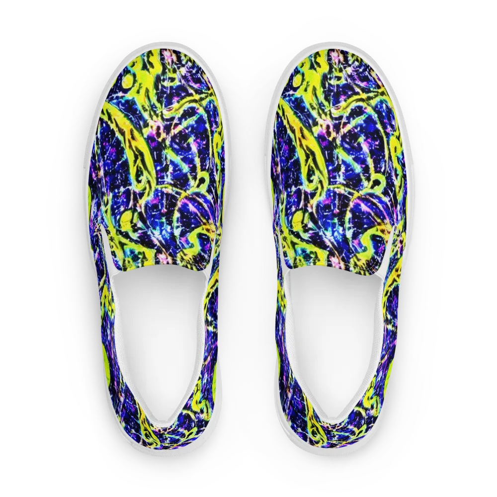 Psychedelic Orchard on Men's Slip-On Canvas Shoes — Front