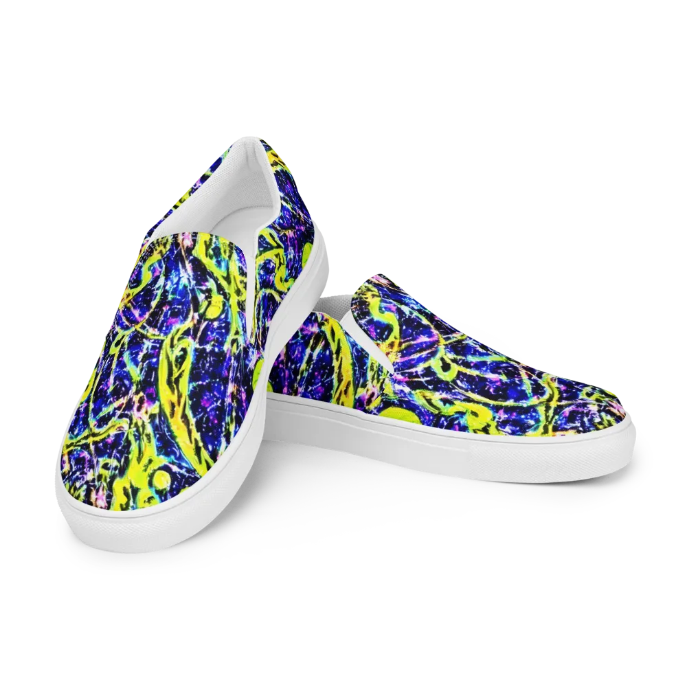 Psychedelic Orchard on Men's Slip-On Canvas Shoes — Left Front