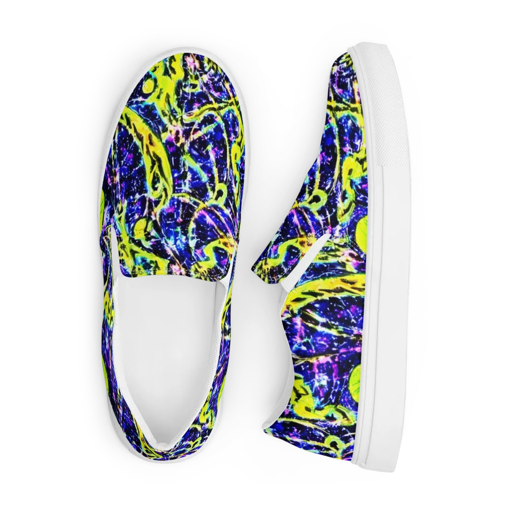 Psychedelic Orchard on Men's Slip-On Canvas Shoes — Front