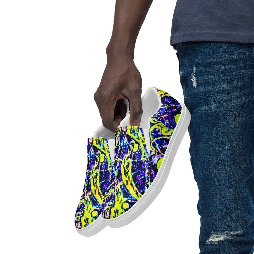 Psychedelic Orchard on Men's Slip-On Canvas Shoes — Left Front