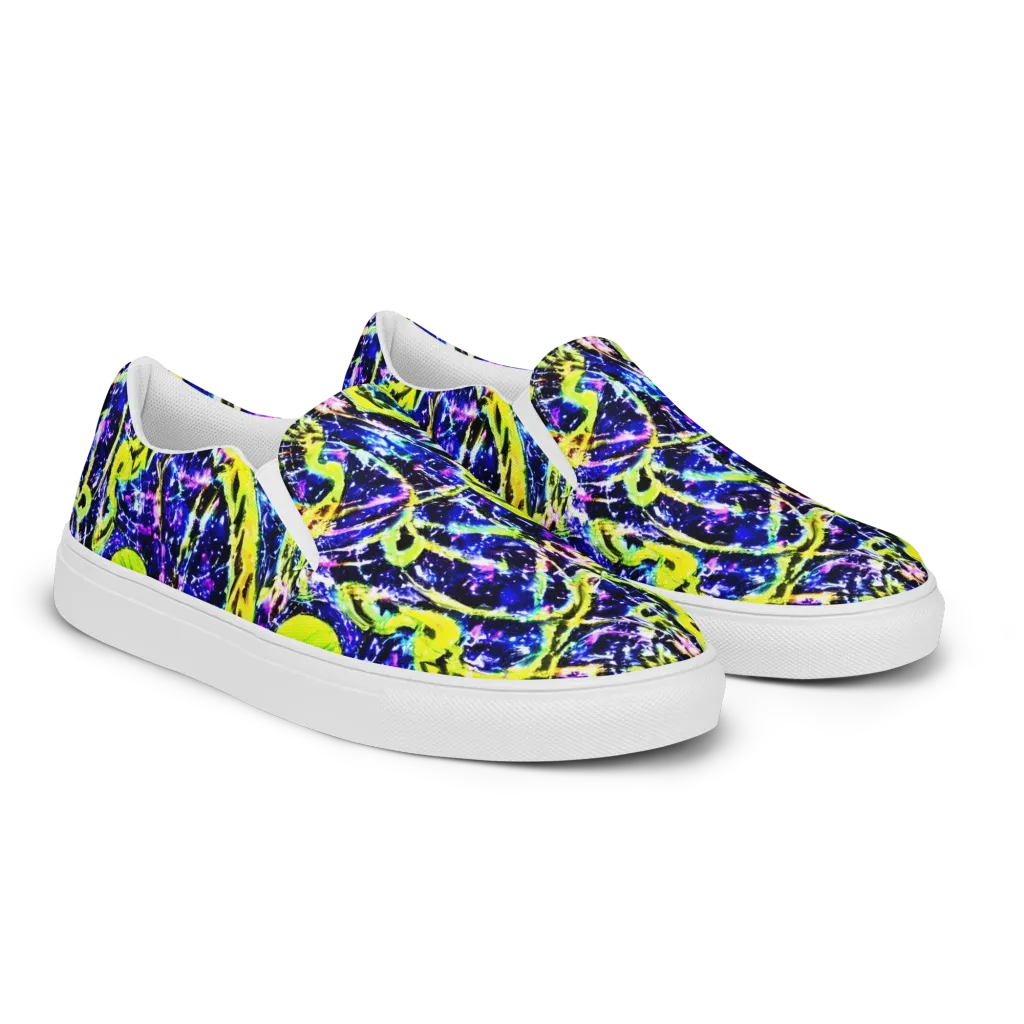 Psychedelic Orchard on Women's Slip-On Canvas Shoes — Right Front