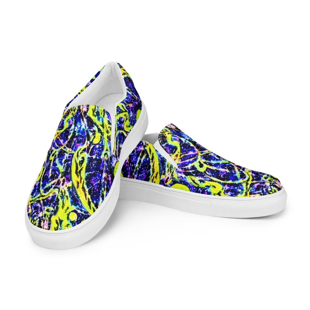 Psychedelic Orchard on Women's Slip-On Canvas Shoes — Left Front