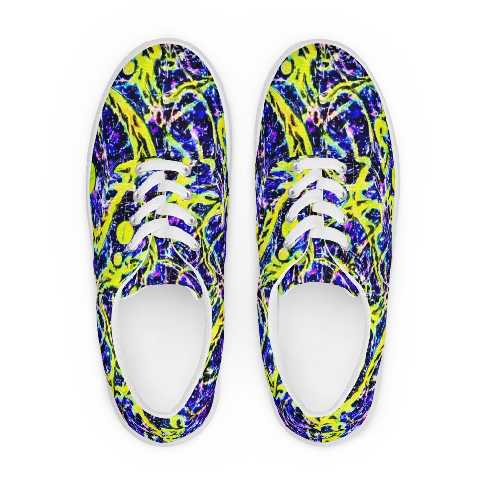 Psychedelic Orchard on Men's Lace-Up Canvas Shoes — Front