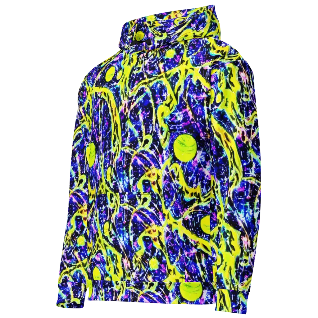 Psychedelic Orchard on Cotton Hoodie — Left Front