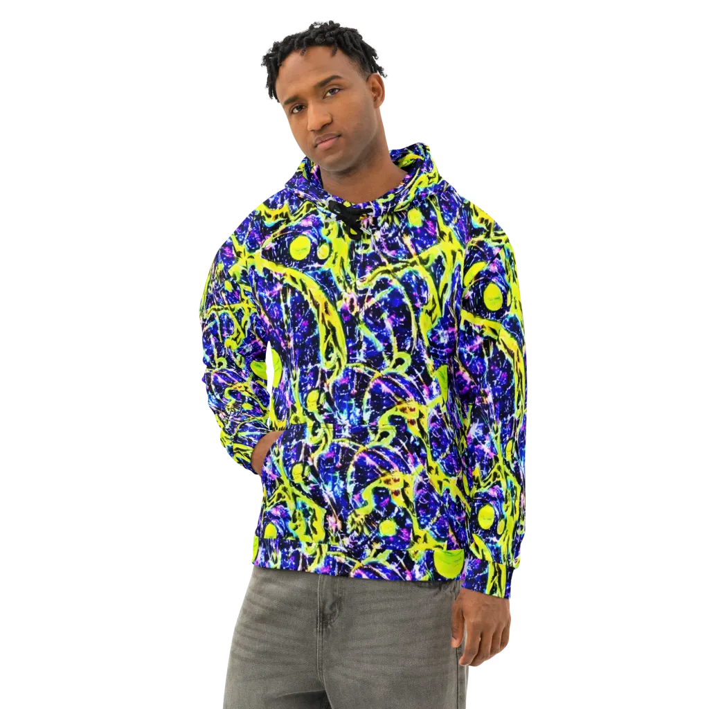 Psychedelic Orchard on Cotton Hoodie — Left Front