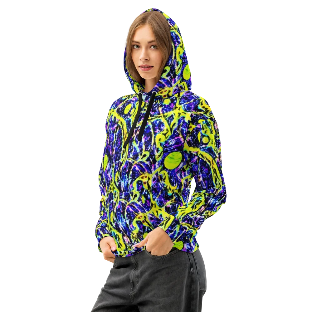Psychedelic Orchard on Cotton Hoodie — Left Front