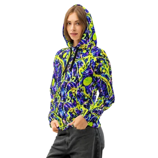 Psychedelic Orchard on a Cotton Hoodie