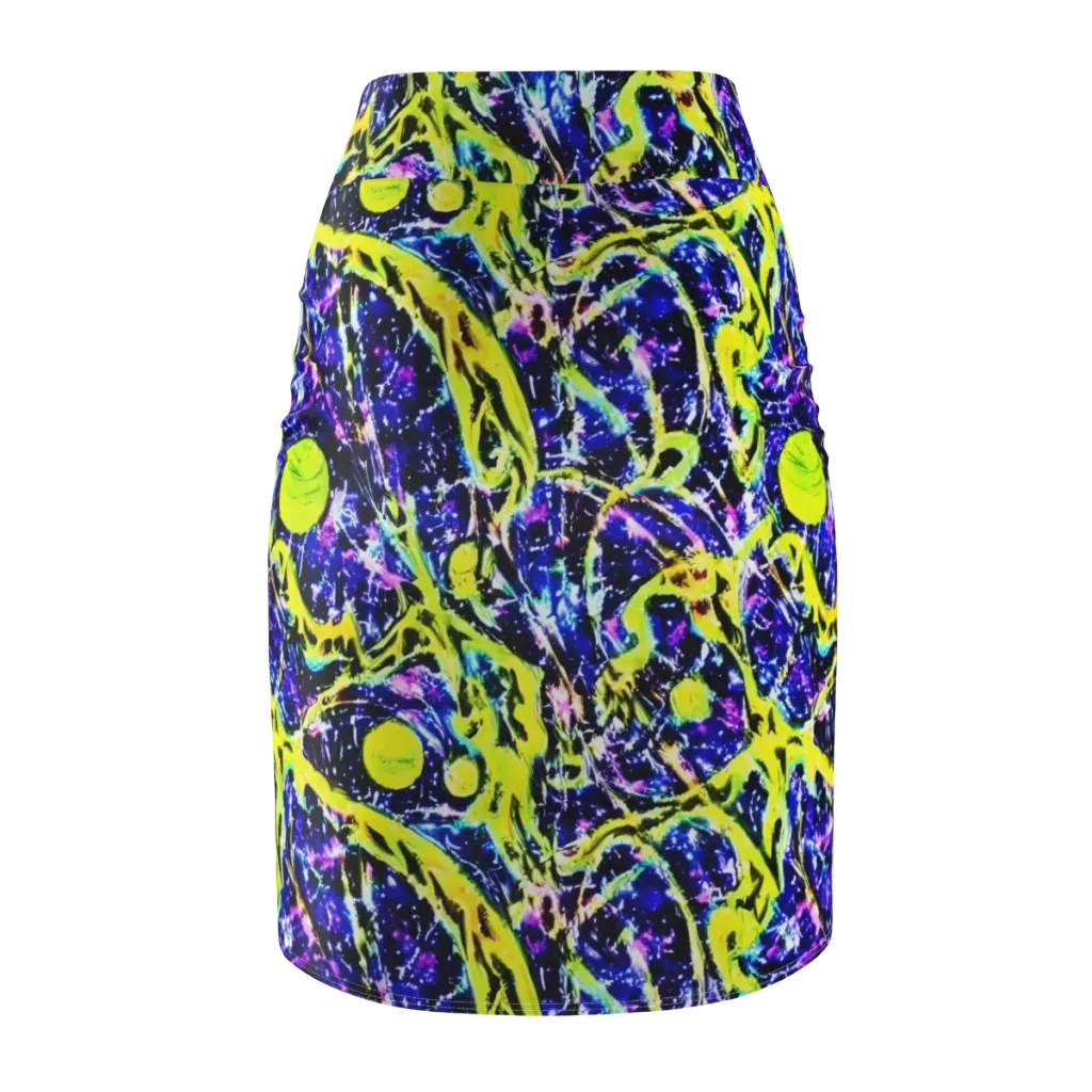 Psychedelic Orchard on Pencil Skirt — Back