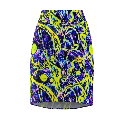 Psychedelic Orchard on a Pencil Skirt