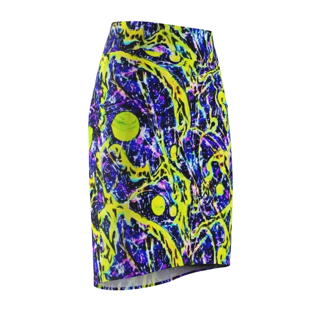 Psychedelic Orchard on Pencil Skirt — Front Side