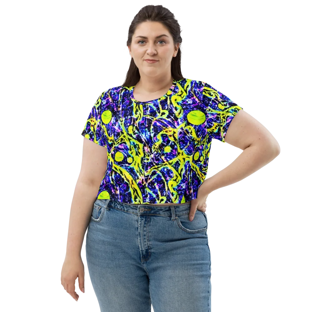 Psychedelic Orchard on Crop Tee — Front