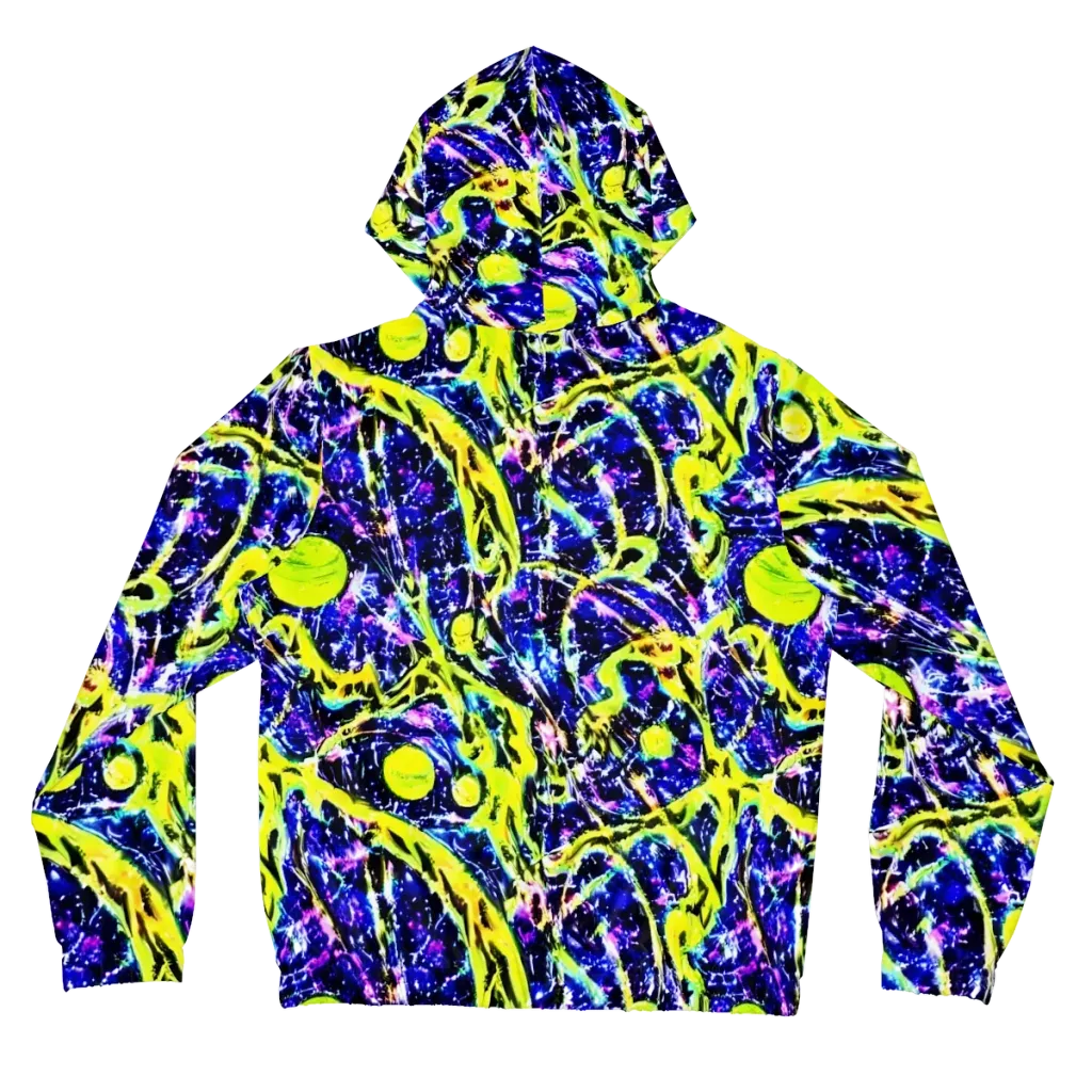 Psychedelic Orchard on Women's Full-Zip Hoodie — Back