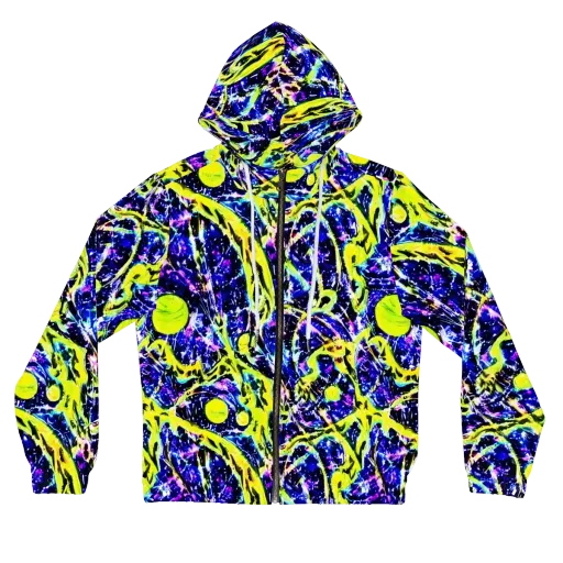Psychedelic Orchard on a Women's Full-Zip Hoodie