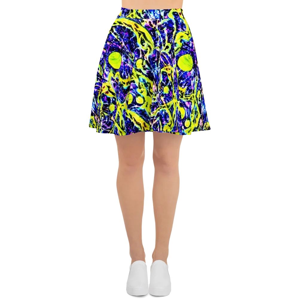 Psychedelic Orchard on Skater Skirt — Front