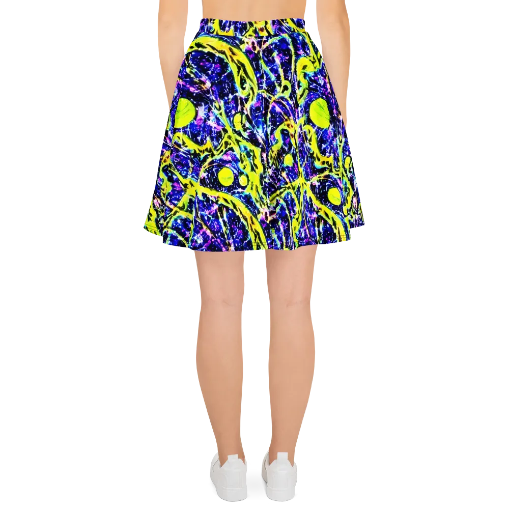 Psychedelic Orchard on Skater Skirt — Back