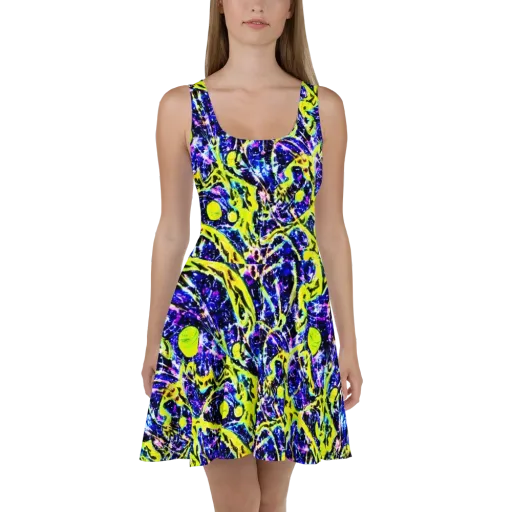Psychedelic Orchard on a Skater Dress