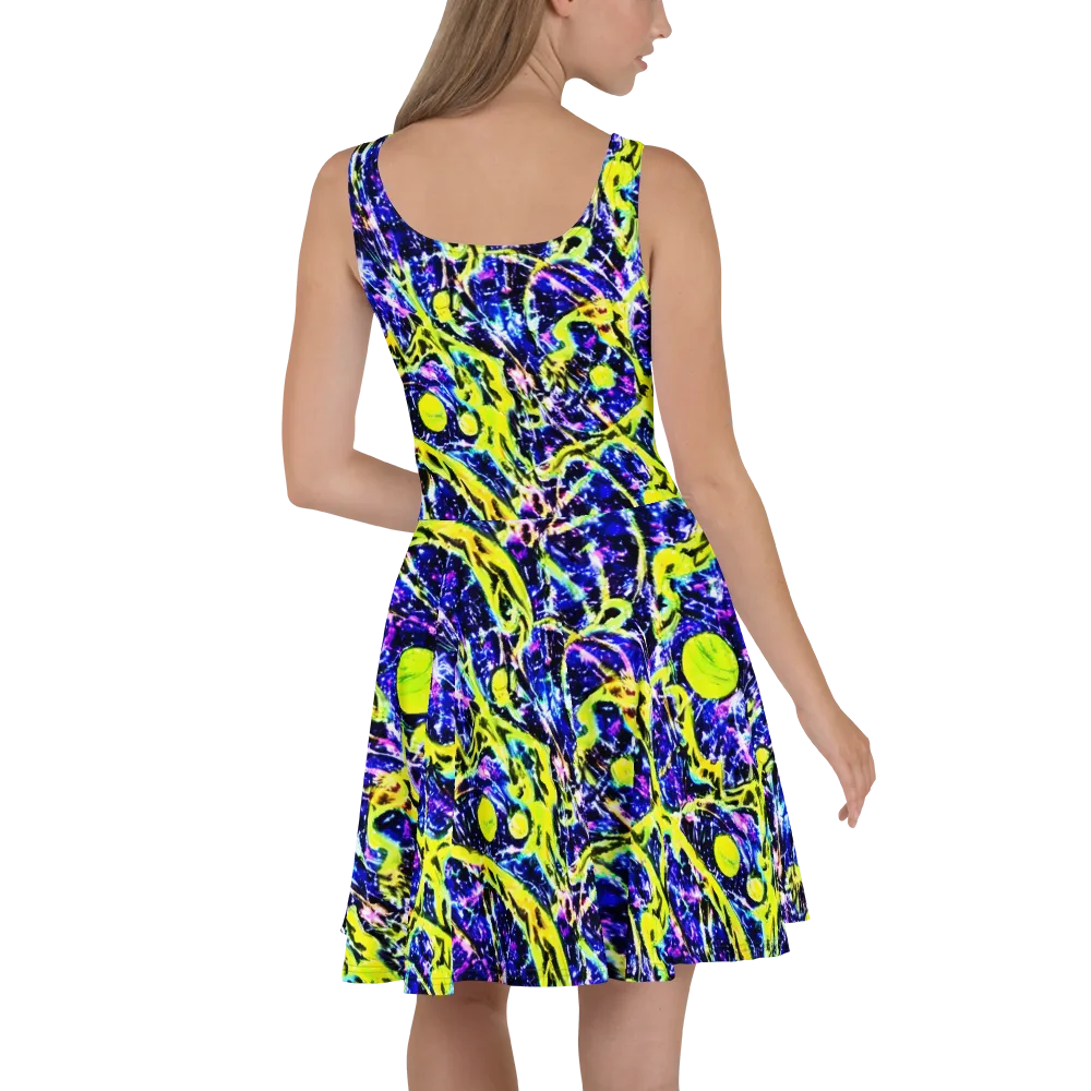 Psychedelic Orchard on Skater Dress — Back