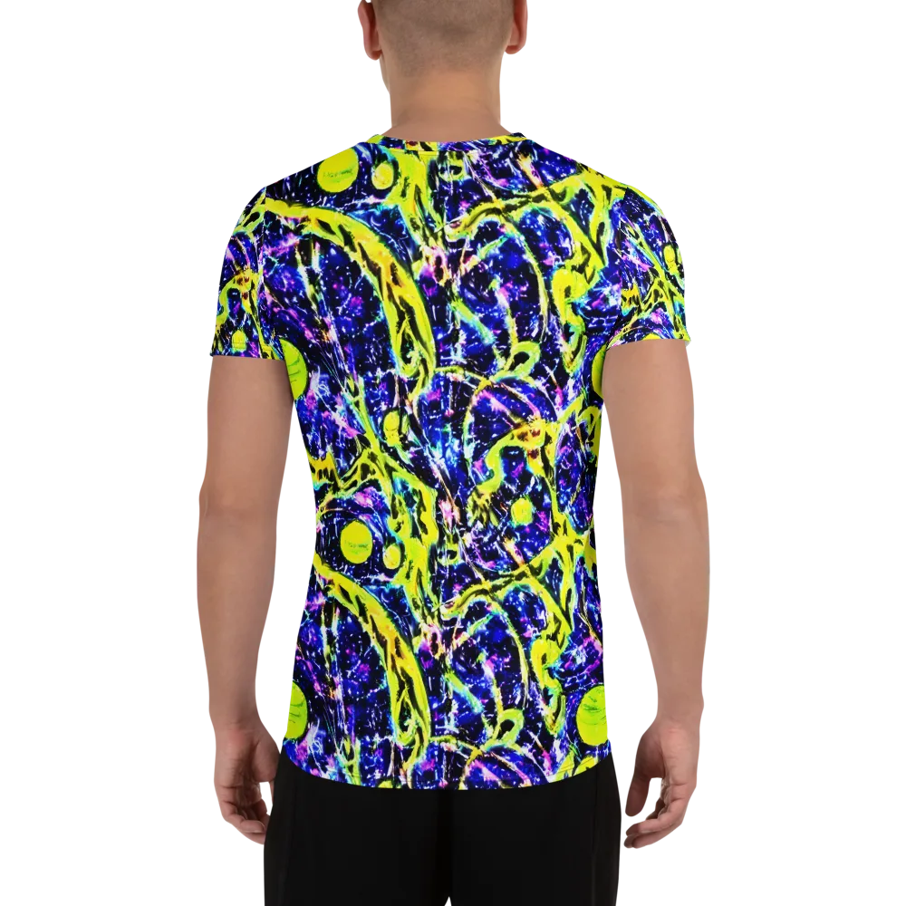 Psychedelic Orchard on Men's Athletic T-Shirt — Back