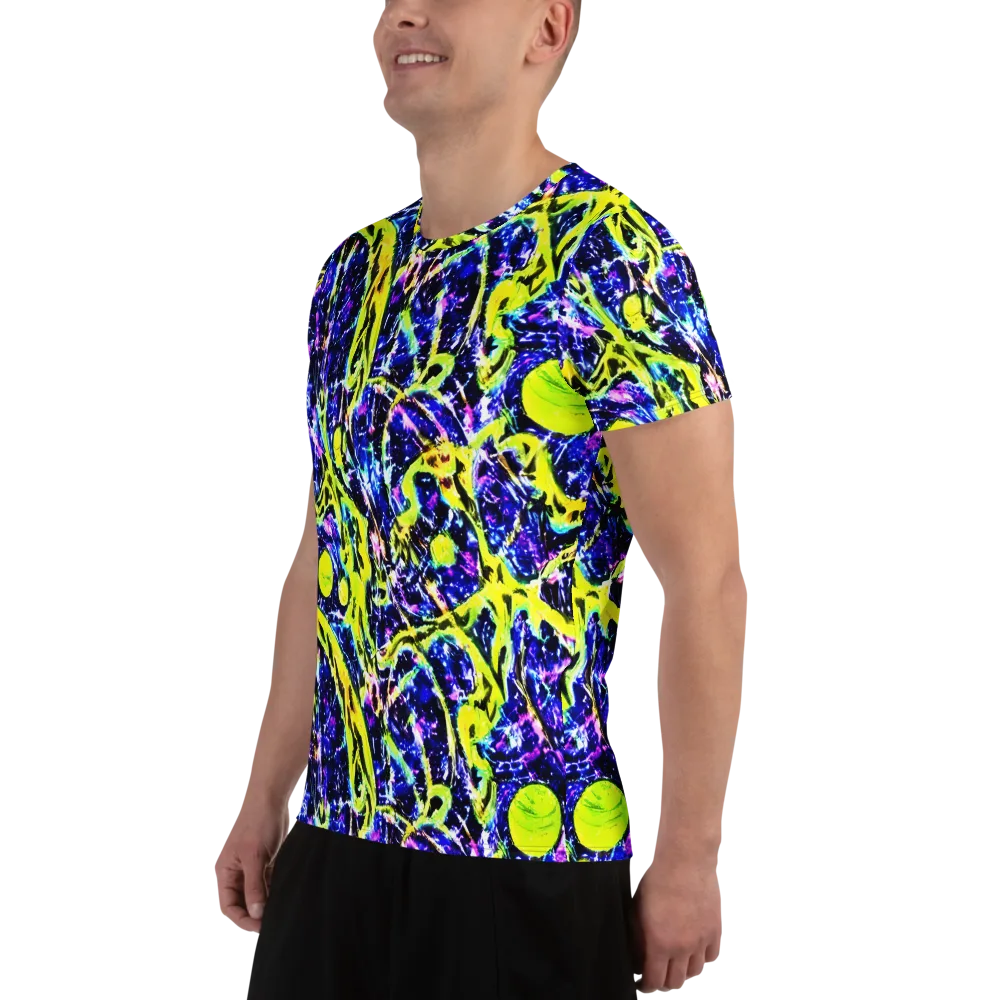 Psychedelic Orchard on Men's Athletic T-Shirt — Left