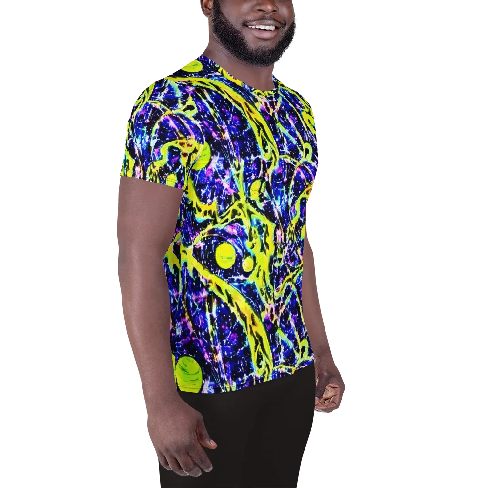 Psychedelic Orchard on Men's Athletic T-Shirt — Right