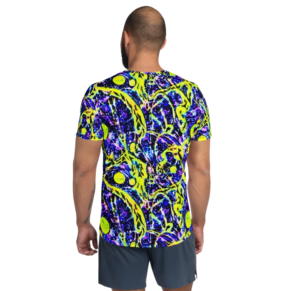 Psychedelic Orchard on Men's Athletic T-Shirt — Back