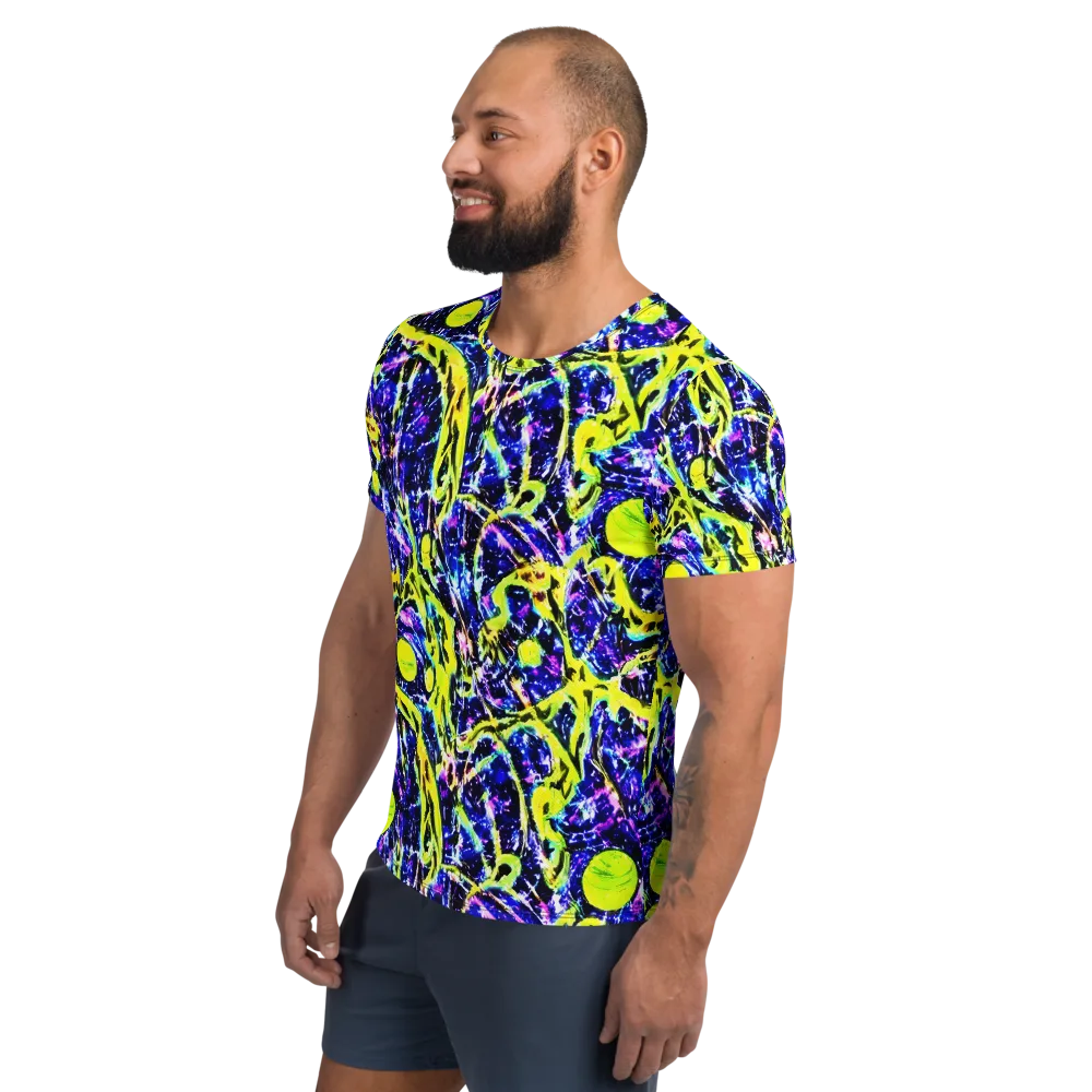 Psychedelic Orchard on Men's Athletic T-Shirt — Left