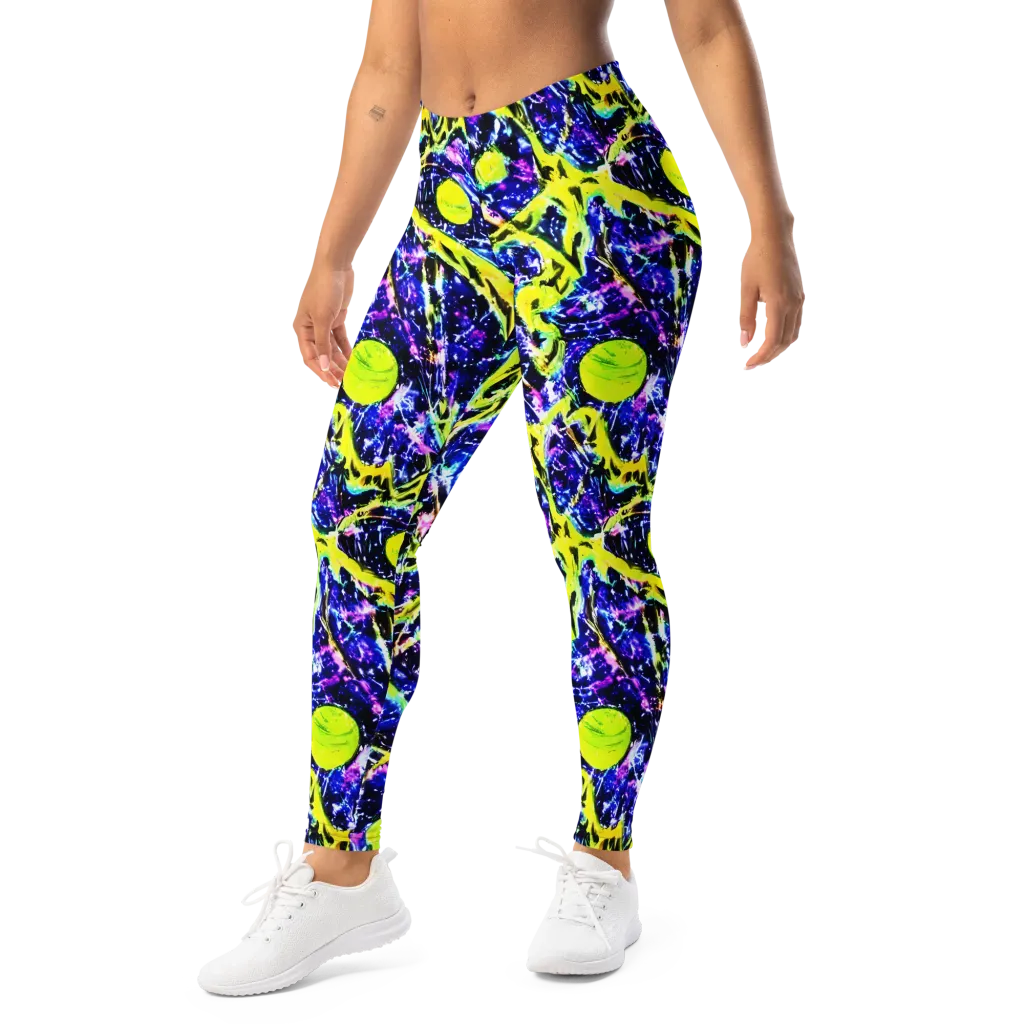 Psychedelic Orchard on Leggings — Left Front