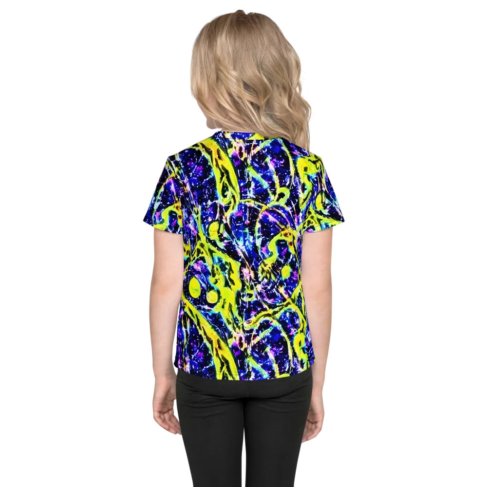 Psychedelic Orchard on Kids Crew Neck T-Shirt — Back