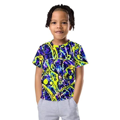 Psychedelic Orchard on a Kids Crew Neck T-Shirt