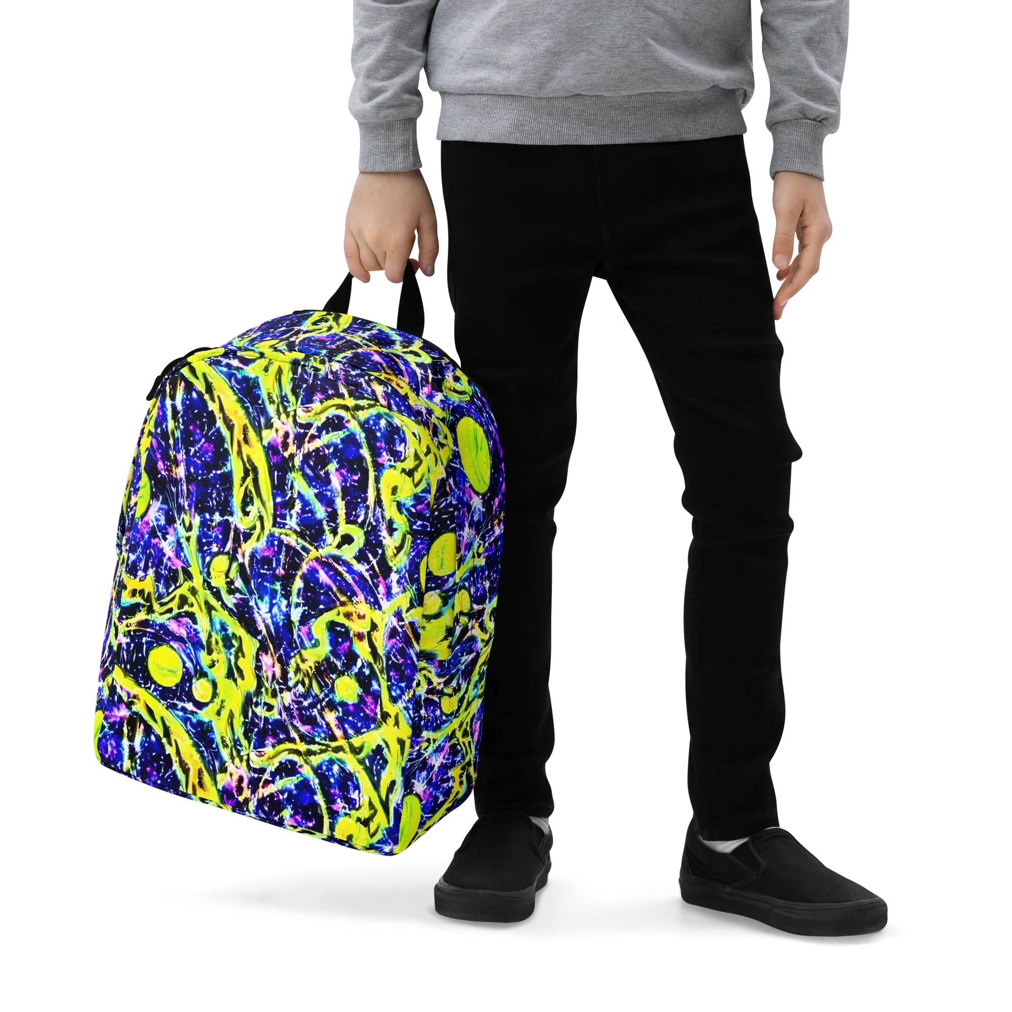 Psychedelic Orchard on Minimalist Backpack — Zoomed-in