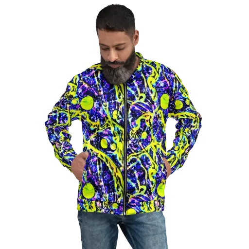 Psychedelic Orchard on a Bomber Jacket