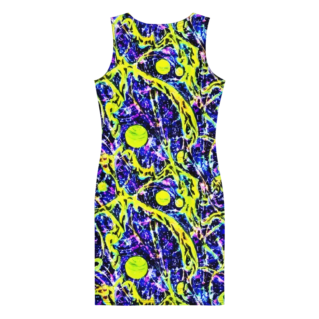 Psychedelic Orchard on Bodycon Dress — Back