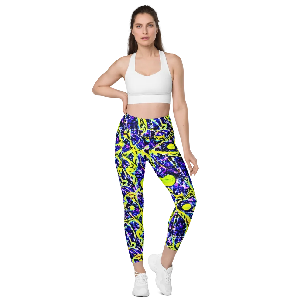 Psychedelic Orchard on Leggings with Pockets — Front
