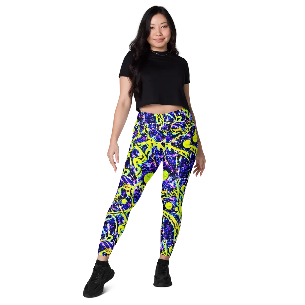 Psychedelic Orchard on Leggings with Pockets — Front