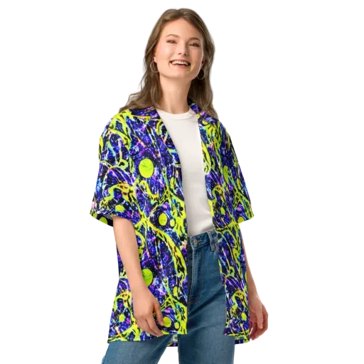 Psychedelic Orchard on a Button Shirt