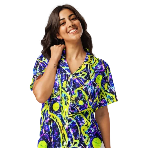 Psychedelic Orchard on a Women's Short Sleeve Pajama Top