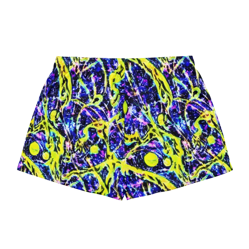 Psychedelic Orchard on Women's Pajama Shorts — Back